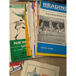 1946 FA Cup Final football programme Derby County vs Charlton Athletic with a ticket stub for the final, together with approximately 170 football programmes from 1950s-1970s, including FA Cup and International examples