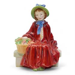 Six Royal Doulton figures comprising 'Jack' and 'Jill' HN2060 & HN2061, 'Once Upon a Time', 'Tootles', 'Miss Muffet' and 'Linda' (6)