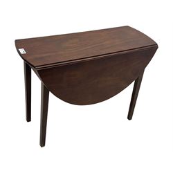 Late 18th-century oval mahogany folding gate-leg table supported on four square tapered legs 
