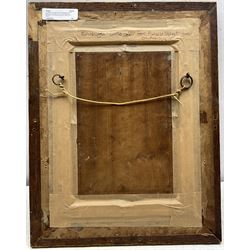 Scottish School (Late 20th century): View of Edinburgh Castle from a Princess Street Window, oil on panel unsigned, titled verso 23cm x 15cm