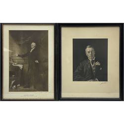 After John Trumbull (American 1756-1843): Full Length Portrait of Alexander Hamilton, sepia print pub. 1908, 41cm x 26cm; Ernest Walter Histed (English/American 1862-1947) Half Length Portrait of Joseph Chamberlain with Monocle, photogravure signed 'Histed' on the mount 29cm x 23cm (2)