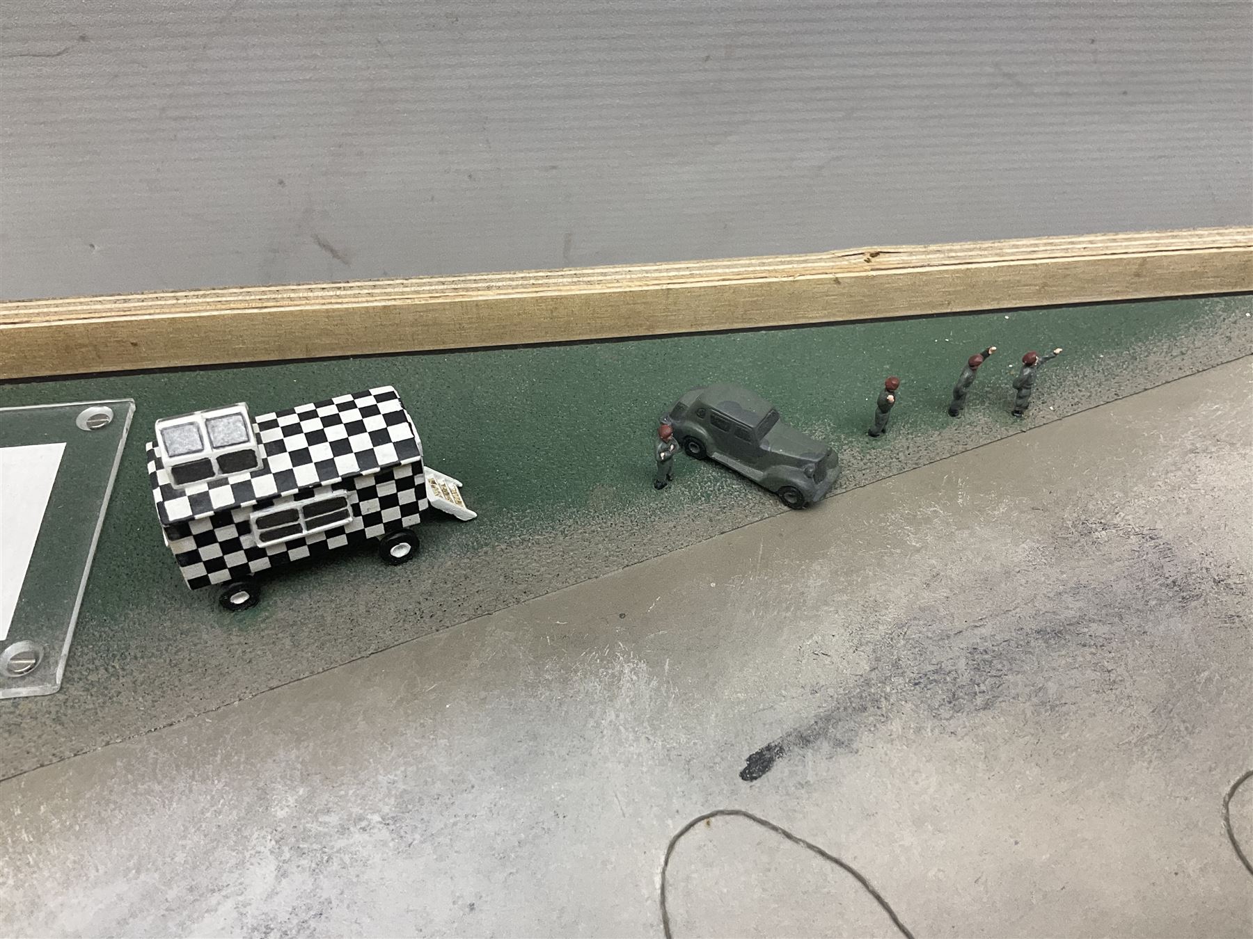 Diverse Images Aircraft Collection hand crafted English pewter model of a Stirling Airborne Assault Diorama with Horsa MKI and Stirling MKIV aircraft; 1:144 scale, signed Mike Daucey; limited edition plaque No.16/50; 36 x 60cm; in wooden box