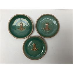 Collection of studio pottery, to include salt glaze vase with trailed decoration, impressed JH mark, possibly Joanna Still (nee Harrisson), set of six cups and vase by Diana Eden with impressed DE marks beneath, etc