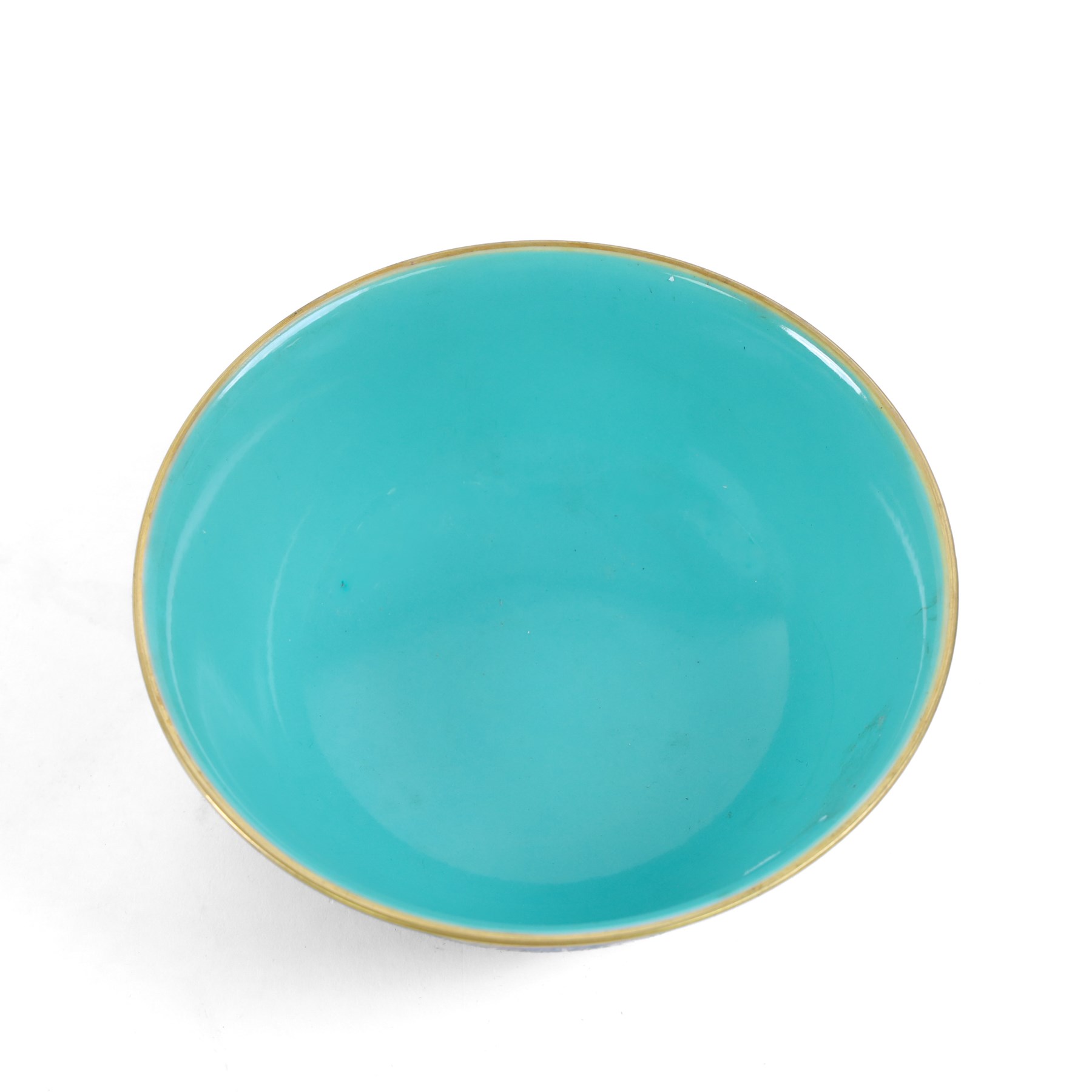 21st century Chinese footed bowl, decorated with floral decoration, H8cm  