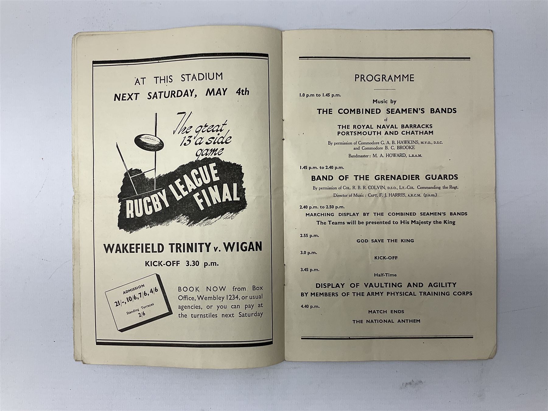 1946 FA Cup Final Charlton Athletic v Derby County football programme played 27th April 1946 at Wembley. Provenance: By direct descent from the family of Raich Carter having been consigned by his daughter Jane Carter.