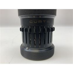 Curta Type II mechanical calculator by Contina Ltd Mauren, Liechtenstein, serial no. 500388 c1953 in original domed black metal case, H13cm 