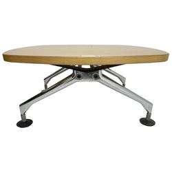 Antonio Citterio for Vitra - coffee table, maple veneer top on splayed chromed metal supports
