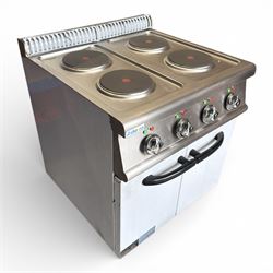 New - Adexa HRQ712, electric cooker with 4 burners and cabinet base 8kw 3 phase electric. 