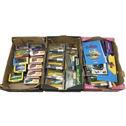 Corgi Classics commercial vehicles to include Bedford O series Van, Bedford type OB Coach, etc, boxed, other boxed Corgi models and boxed Atlas Editions Great British Buses, in three boxes