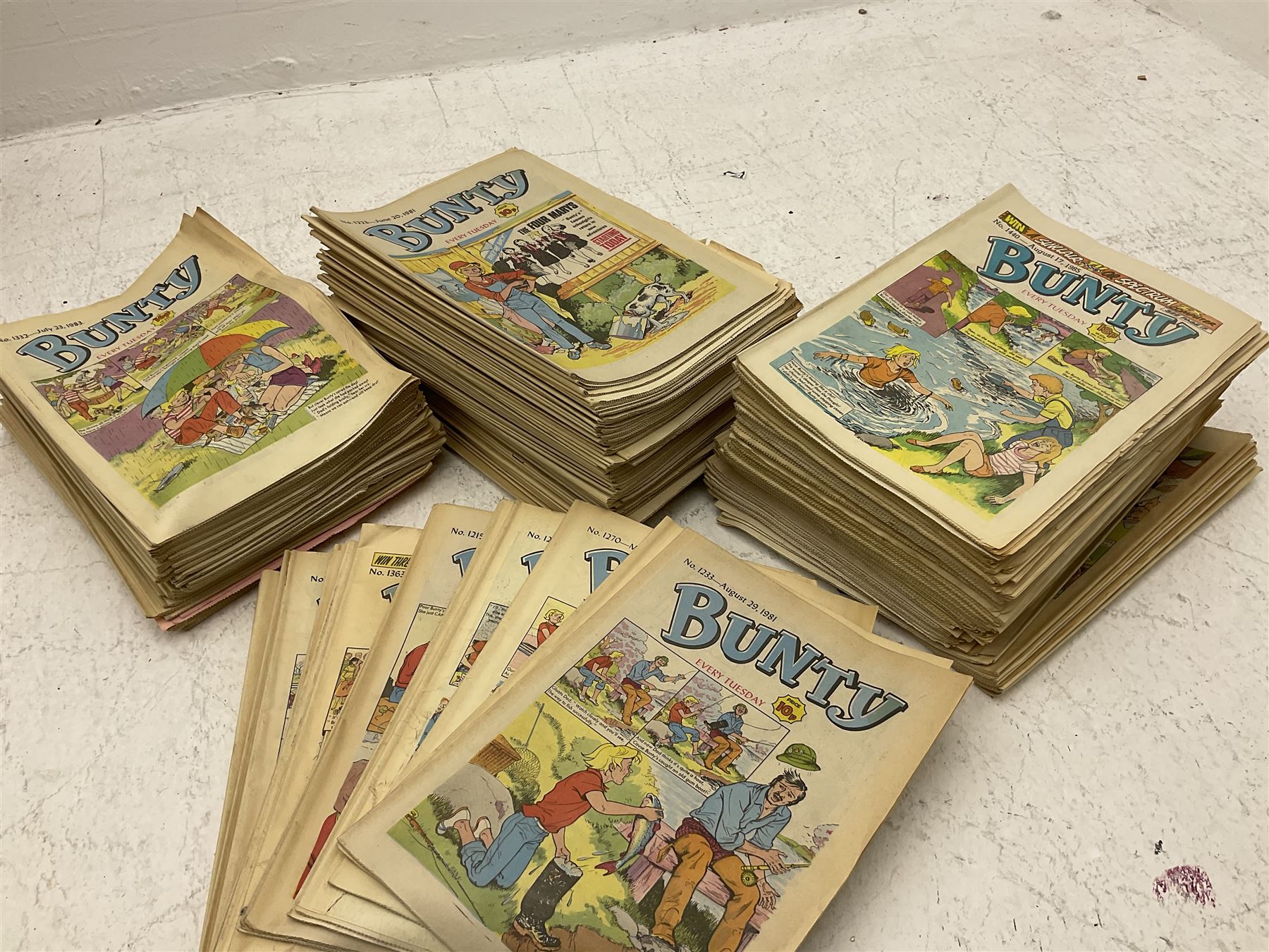 Over two-hundred and ten Bunty comics 1981 -1985