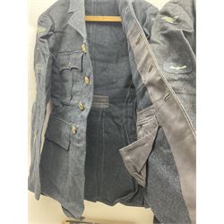 British RAF uniform, including jacket and trousers, modern RAF uniform buttons and a collection of reproduction wartime newspapers