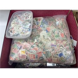 Mixed stamps, mostly loose on pieces, including Great British, South Africa, Germany, Australia etc, in three boxes