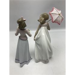 Two Lladro figures, comprising Innocence in Bloom no 7644 and Afternoon Promenade no 7636, both with original box, H28cm