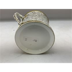 19th century loving cup, with decorated with religious iconography, a gilt rim and writing 'Henry Whittirld Wolverhampton, Whoever drinketh of the water shall thirst again but who soever drinketh of the water that i shall give him shall never thirst',  H14cm