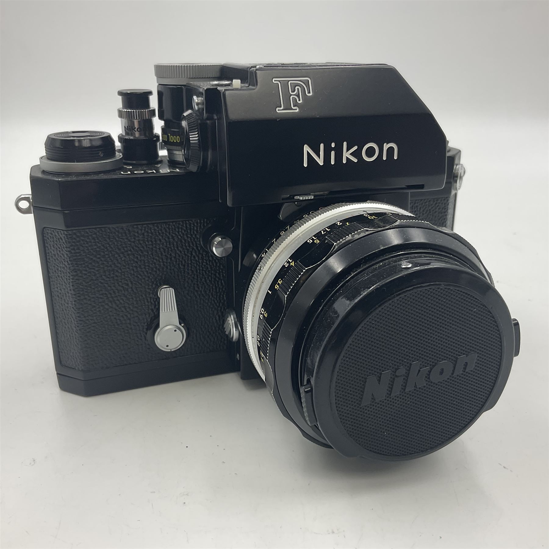 Nikon F Photomic Tn camera body, serial no. 6876146, circa 1967 with 'Nikon NIKKOR-S.C Auto 1:1.4 f=50mm' lens, serial no. 1446384 