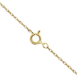 Early 20th century 9ct gold diamond and aquamarine enamel pendant, set with an oval hand painted panel depicting a cherub, within a textured openwork gold surround, set with two pear cut aquamarines and two old cut diamonds, and old cut diamond set bail in a milgrain setting, on gilt chain necklace, total diamond weight approx 0.40 carat 