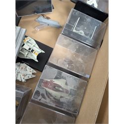 Collection of DeAgostini Star Wars figures, including two limited edition Darth Vader figures, diecast vehicles and figures and miniature helmets