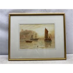 Joseph Eaman (British 1853-1907): Sunset Over Scarborough, watercolour signed 24cm x 34cm 