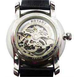 Rotary Les Originales gentleman's automatic stainless steel wristwatch, model No. GS90530/100176, on original leather strap