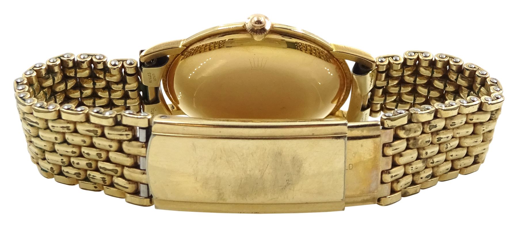Rolex Precision Metropolitan Chronometer, gentleman's 18ct gold manual wind wristwatch, circa 1950s, Ref. 4325, case No. 376489, on gilt strap