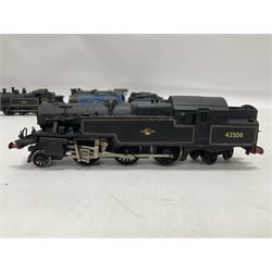 Various makers ‘00’ gauge - five hand built locomotives, using various Tri-Ang parts, comprising Class 3F 0-6-0 no.43826 in BR black; Class 1377 0-6-0T no.41805 in BR black; Class 3F 0-6-0T no.47606 in BR black; CR/LMS Class 123 4-4-2 in CR blue; one further plain 4-6-0 locomotive and tender; Wrenn Railways Class 4P 2-6-4T no.42508 in BR black; four further plastic Tri-Ang tenders in BR and LMS black (10) 