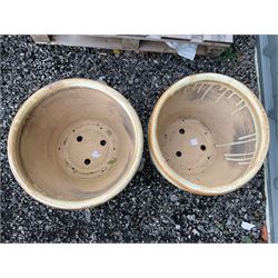 Pair of circular glazed garden planters - THIS LOT IS TO BE COLLECTED BY APPOINTMENT FROM DUGGLEBY STORAGE, GREAT HILL, EASTFIELD, SCARBOROUGH, YO11 3TX