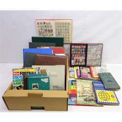  Quantity of British and World stamps in many albums and stock books including British Empire India stamps, Germany, United States of America, Sweden, Japan, Canada etc, in one box  