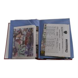 Comprehensive collection of approximately two hundred and twenty Scarborough FC football programmes for the 1999/00, 2000/01, 2001/02 and 2002/03 seasons, all filed within eight dedicated Scarborough FC red Home and Away binders