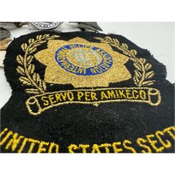 Collection of military and similar enamel badges, pin badges, cloth badges and brasses