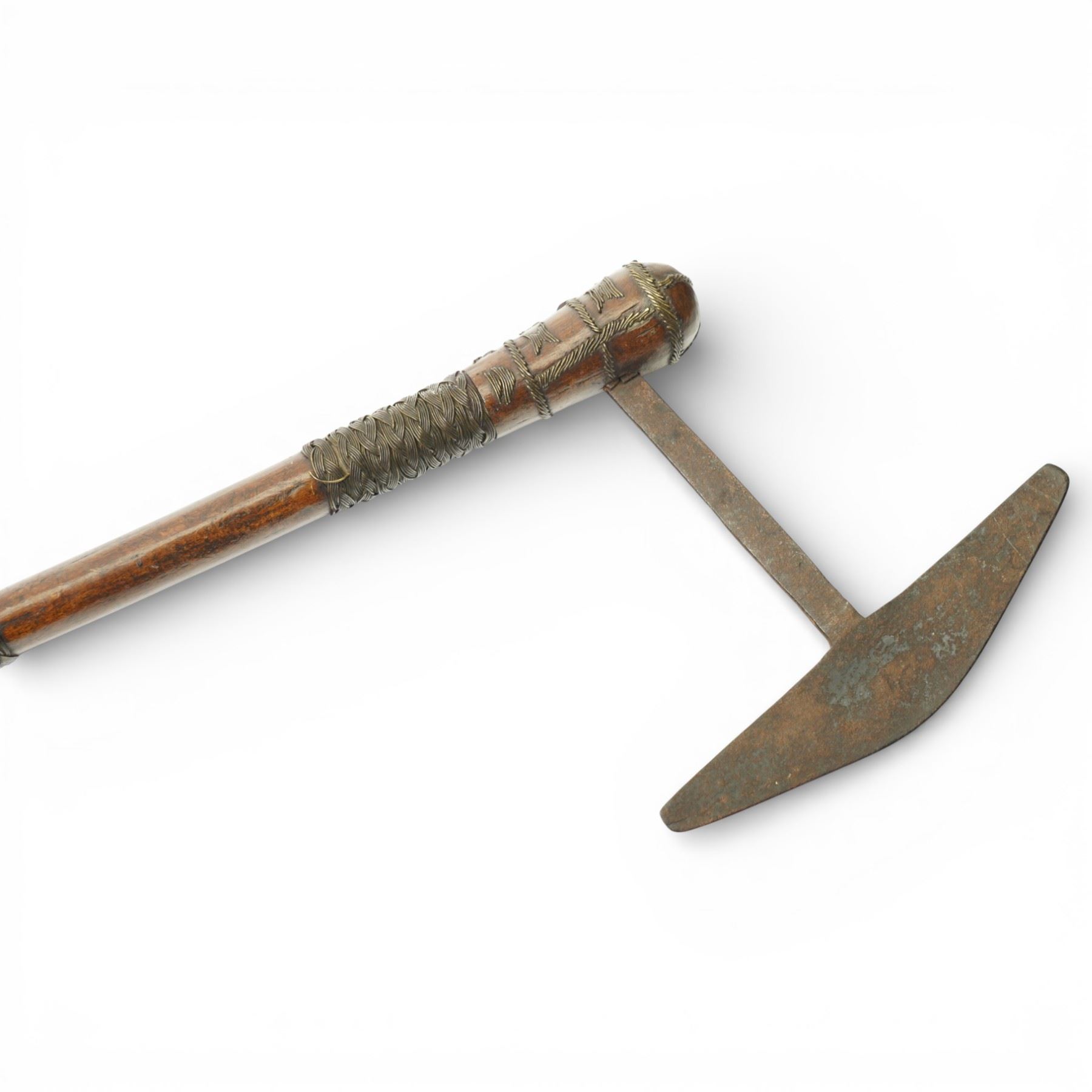 African copper currency bangle, African axe, African dagger and Malayan kris (4)