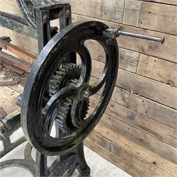 Ewbank cast iron ornamental mangle retailed by A Sawdon Whitby