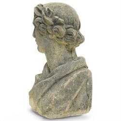 Cast stone bust of a Roman Emperor H29cm