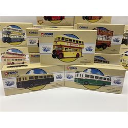 Corgi - seventeen limited edition Classic Public Transport vehicles including Leyland Tiger, Weymann single deck bus Dundee Corporation, Guy Arab Utility Wolverhampton Corporation etc; all boxed with certificates (17)