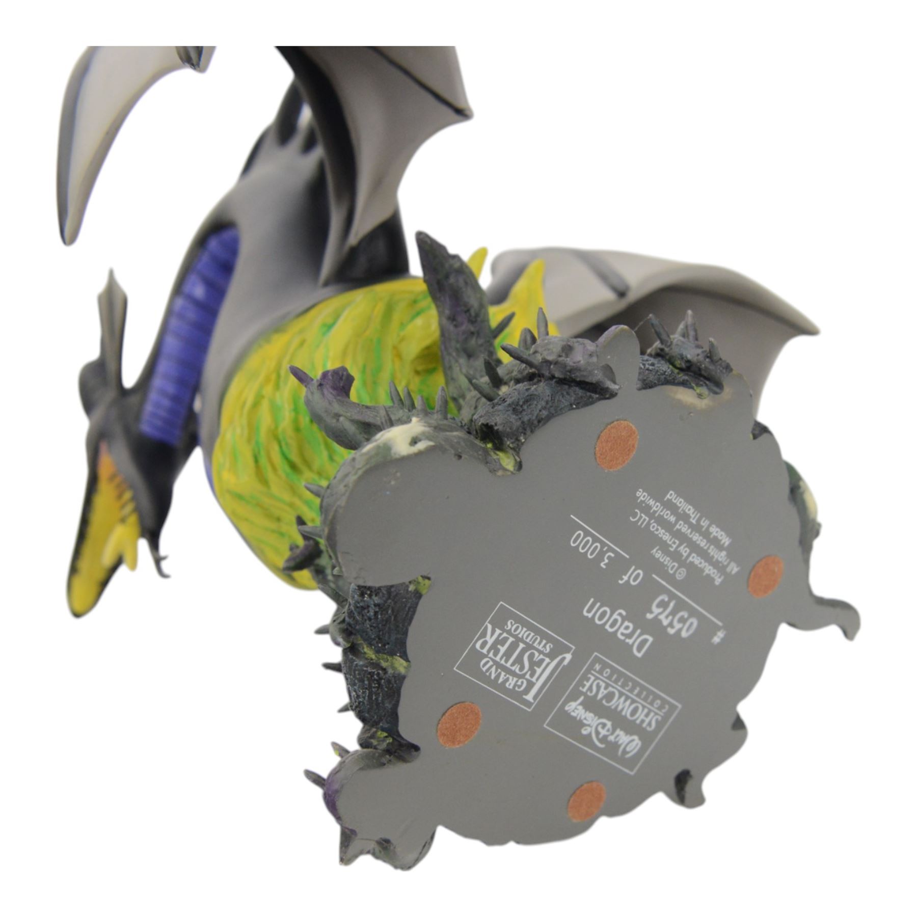 Grand Jester Studios Disney Showcase Collection figures, comprising Cruella De Vil, Ursula, Maleficent, Dragon, all boxed