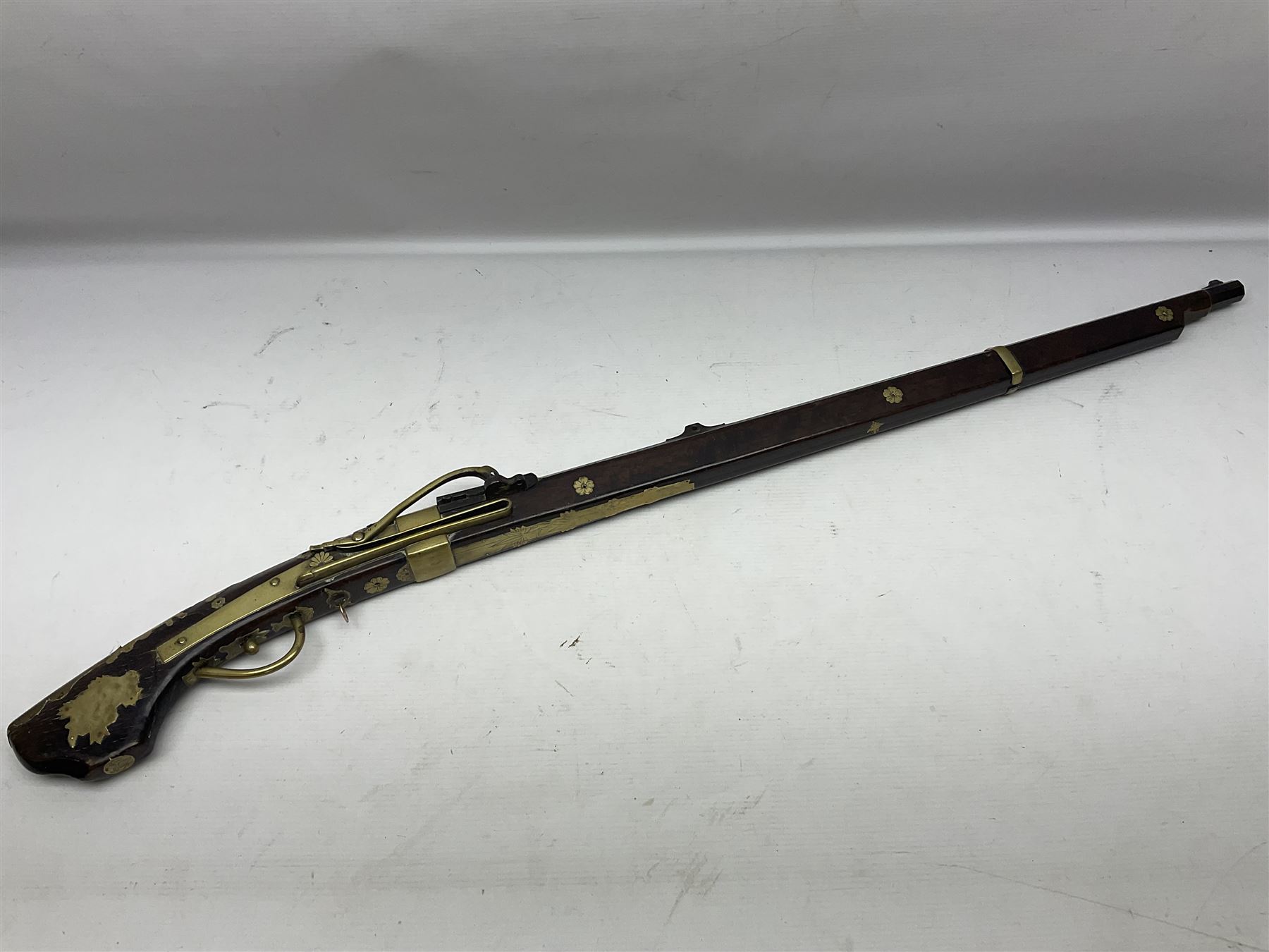 Japanese matchlock musket approximately .45 cal., Edo period (1603-1868), the 66cm(26