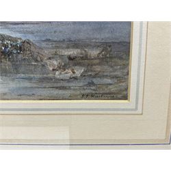 Sarah Ellen Weatherill (British 1836-1920): Whitby from Saltwick Nab, watercolour signed 17.5cm x 25cm