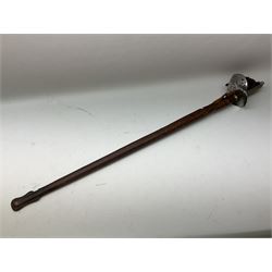 British George V 1897 Pattern Infantry Officers Sword, the 82.5cm fullered steel blade etched and polished with crowned royal arms, GRV cyphers and scrolling foliage, marked Army & Navy Co-operative Society 105 Victoria St London SW to the ricasso,  plated pierced basket hilt with wire bound fish skin grip and leather knot, No.15032; in leather covered scabbard