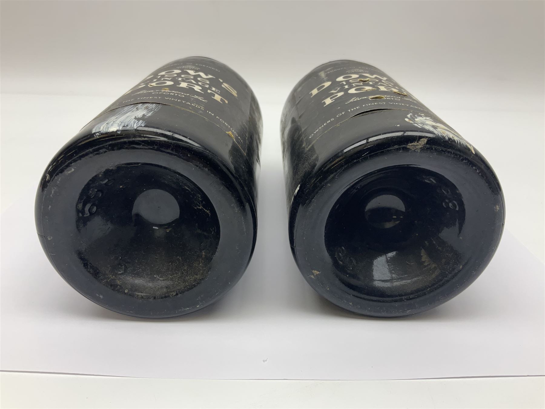 Dow's 1966 vintage port, two bottles, unknown contents and proof 