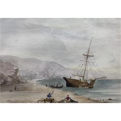 English School (Mid 19th century): Robin Hood's Bay, watercolour unsigned dated 1842, 17cm x 25cm