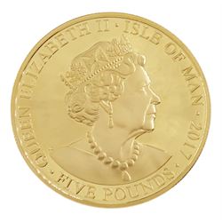 Queen Elizabeth II Isle of Man 2017 'The House of Windsor Centenary' 22ct gold five pound piedfort proof coin, cased  with certificate