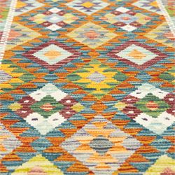 Two kilims, comprising a Chobi  flatweave Kilim runner, 239x81cm, and a Maimana flatweave kilim, 125x85cm 