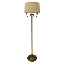 Twin branch standard lamp with shade