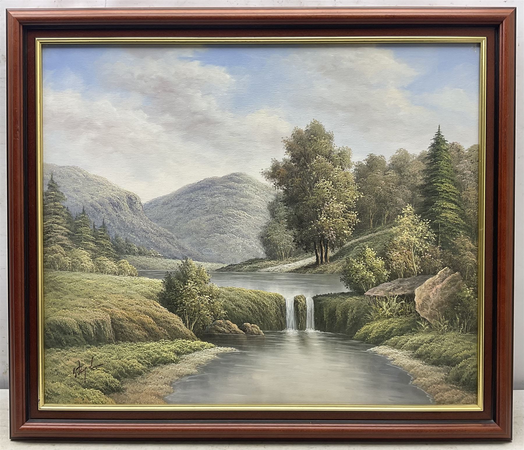 H Berner (20th century): Cottages in Spring, oil on canvas board signed, together with a similar landscape oil on canvas 50cm x 60cm (2)