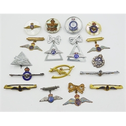  Collection of RAF sweetheart brooches including one RFC brooch, mother of pearl, enameled etc, provenance - a Private Yorkshire collector (17)  