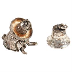 Silver charm bracelet including fish, shell and tankard and two additional silver charms