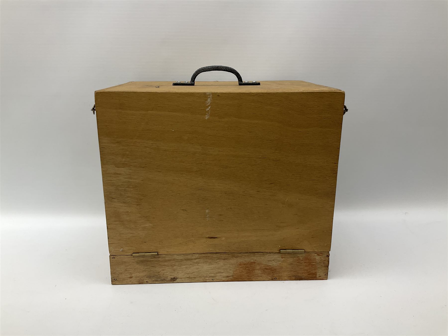 Three drawer collectors cabinet with fall front containing various Great British and World coins including GB pre-decimal coins, King George III 1806 penny, cartwheel pennies etc