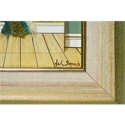 Neil Simone (British 1947-): 'Forward and Beyond', oil on panel signed 14cm x 11cm