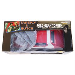 Two RCErtl 1:18 scale diecast model cars, comprising 'Knight Rider' KITT' and 'Starsky & Hutch' Ford Gran Torino, both boxed