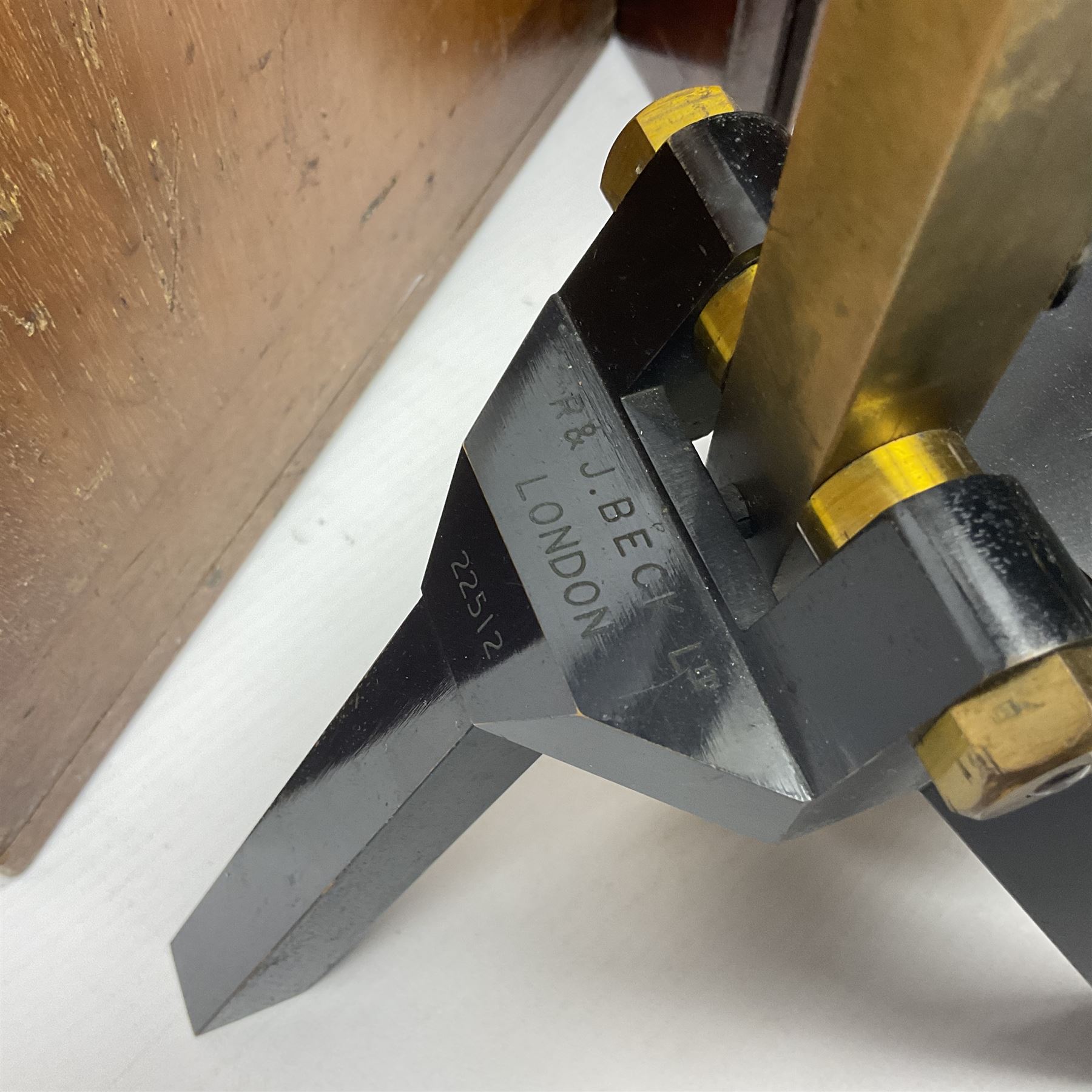 Two R & J Beck microscopes, no 22512 and no 25117, both in original wooden boxes 