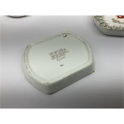 White Star Line, six pieces of porcelain by Stonier & Co. Liverpool, comprising four tea cups, three saucers, jug and three pin trays, registered design no. 117214/324028, printed mark beneath 